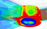 Deformation eines Vordachdetails nach Explosion